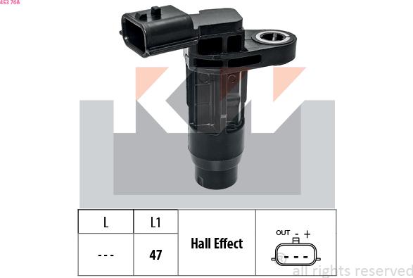KW 453 768 - Датчик положения Коленвала, RPM abcparts.ee