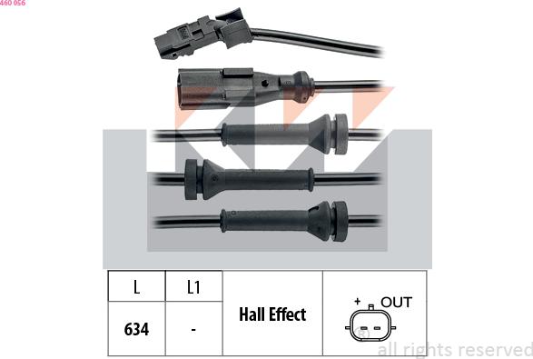 KW 460 056 - ABS датчик, частота вращения колеса abcparts.ee