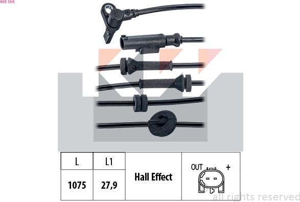 KW 460 164 - ABS датчик, частота вращения колеса abcparts.ee