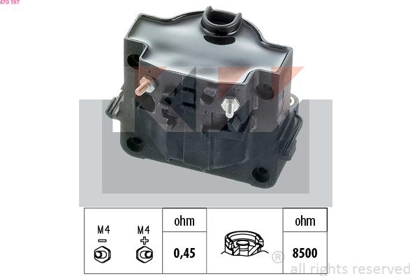 KW 470 197 - Катушка зажигания abcparts.ee