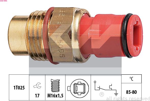 KW 550 095 - Термовыключатель, вентилятор радиатора / кондиционера abcparts.ee