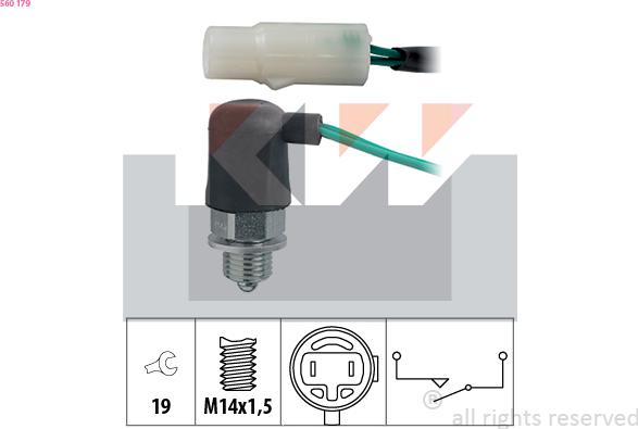KW 560 179 - Датчик включения фары заднего хода abcparts.ee