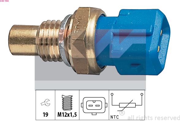 KW 530 194 - Датчик температуры ОЖ, охлаждающей жидкости abcparts.ee