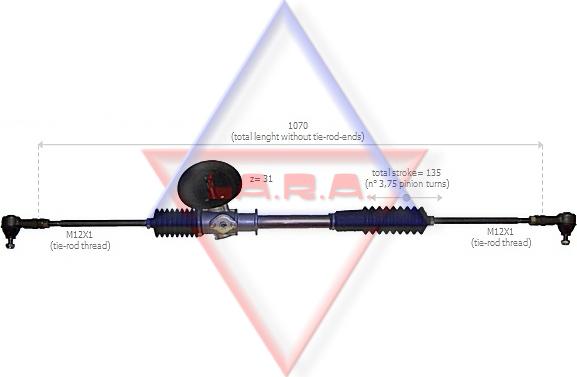 LA.R.A. 330001 - Рулевой механизм, рейка abcparts.ee