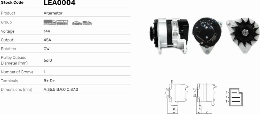 LE Part LEA0004 - Генератор abcparts.ee