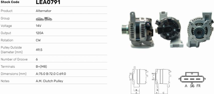 LE Part LEA0791 - Генератор abcparts.ee
