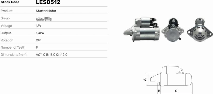 LE Part LES0512 - Стартер abcparts.ee