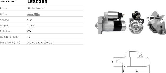 LE Part LES0355 - Стартер abcparts.ee