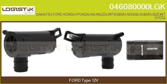 LGK 046080000LGK - Водяной насос, система очистки окон abcparts.ee