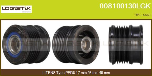 LGK 008100130LGK - Шкив генератора, муфта abcparts.ee