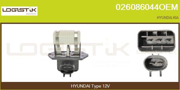 LGK 026086044OEM - Дополнительный резистор, электромотор - вентилятор радиатора abcparts.ee