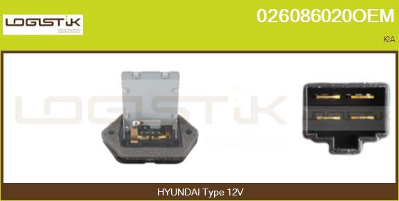 LGK 026086020OEM - Сопротивление, реле, вентилятор салона abcparts.ee