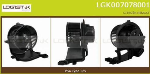 LGK LGK007078001 - Вентилятор салона abcparts.ee