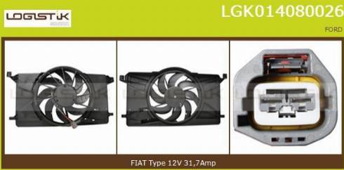 LGK LGK014080026 - Электродвигатель, вентилятор радиатора abcparts.ee