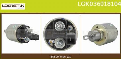 LGK LGK036018104 - Тяговое реле, соленоид, стартер abcparts.ee