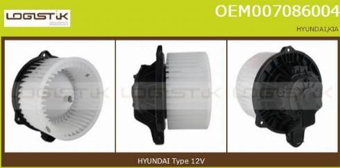 LGK OEM007086004 - Вентилятор салона abcparts.ee