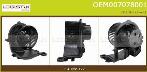 LGK OEM007078001 - Вентилятор салона abcparts.ee
