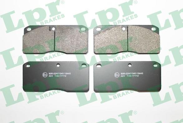 LPR 05P1149 - Тормозные колодки, дисковые, комплект abcparts.ee