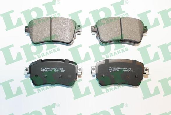 LPR 05P2034 - Тормозные колодки, дисковые, комплект abcparts.ee