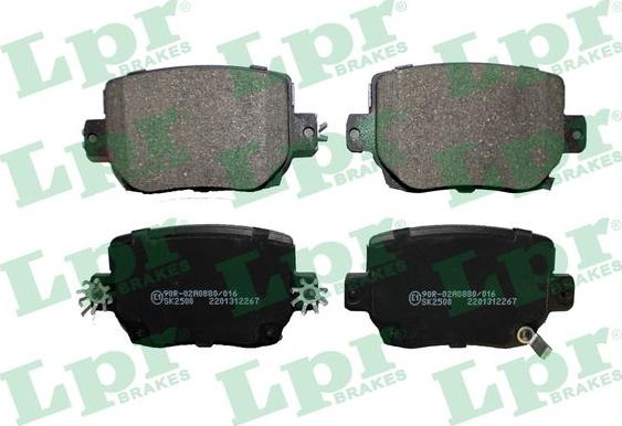 LPR 05P2267 - Тормозные колодки, дисковые, комплект abcparts.ee