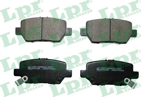 LPR 05P2226 - Тормозные колодки, дисковые, комплект abcparts.ee