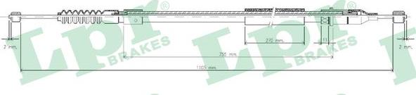 LPR C0555B - Тросик, cтояночный тормоз abcparts.ee