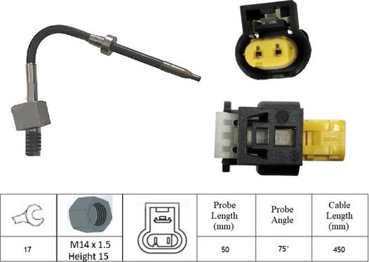 LUCAS LGS7288 - Датчик, температура выхлопных газов abcparts.ee
