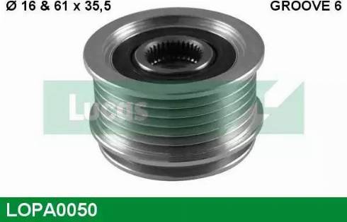 Lucas Engine Drive LOPA0050 - Шкив генератора, муфта abcparts.ee