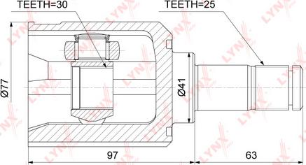 LYNXauto CI-3736 - Комплект ШРУСа, приводной вал, шарнир abcparts.ee