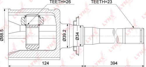 LYNXauto CI-3731 - Комплект ШРУСа, приводной вал, шарнир abcparts.ee