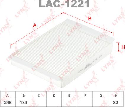 LYNXauto LAC-1221 - Фильтр воздуха в салоне abcparts.ee