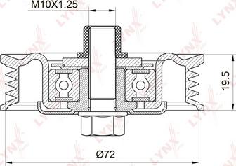 LYNXauto PB-5043 - Ролик, поликлиновый ремень abcparts.ee