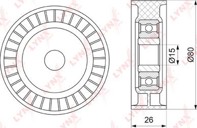 LYNXauto PB-5340 - Ролик, поликлиновый ремень abcparts.ee