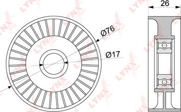 LYNXauto PB-5264 - Ролик, поликлиновый ремень abcparts.ee