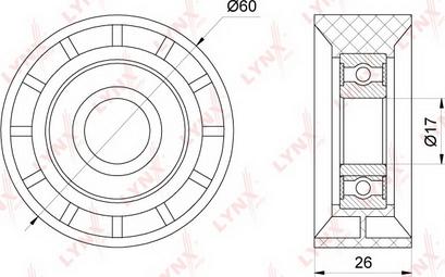 LYNXauto PB-5272 - Ролик, поликлиновый ремень abcparts.ee