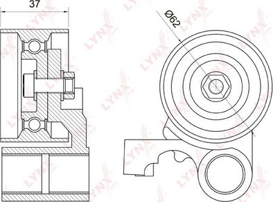 LYNXauto PB-1062 - Натяжной ролик, зубчатый ремень ГРМ abcparts.ee
