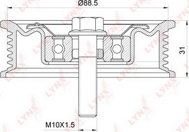 LYNXauto PB-7061 - Ролик, поликлиновый ремень abcparts.ee