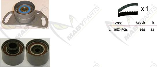 Mabyparts OBK010514 - Комплект зубчатого ремня ГРМ abcparts.ee