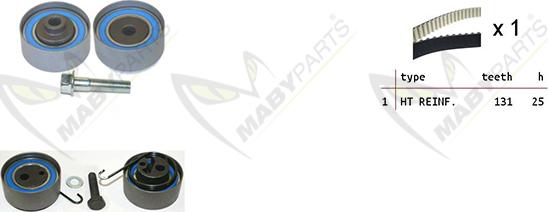Mabyparts OBK010057 - Комплект зубчатого ремня ГРМ abcparts.ee