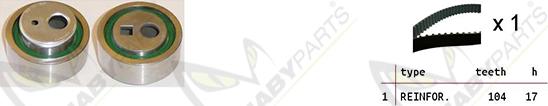 Mabyparts OBK010115 - Комплект зубчатого ремня ГРМ abcparts.ee