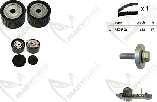 Mabyparts OBKWP0070 - Водяной насос + комплект зубчатого ремня ГРМ abcparts.ee