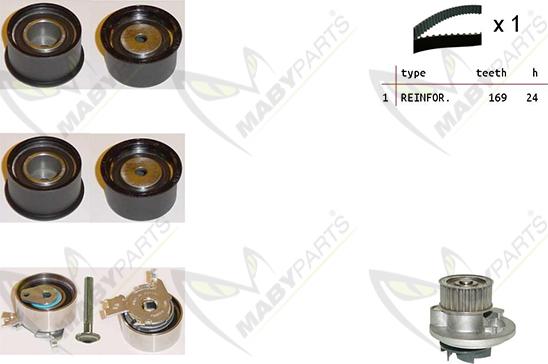 Mabyparts OBKWP0146 - Водяной насос + комплект зубчатого ремня ГРМ abcparts.ee