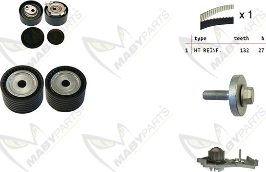 Mabyparts OBKWP0130 - Водяной насос + комплект зубчатого ремня ГРМ abcparts.ee