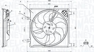 Magneti Marelli 069422895010 - Вентилятор, охлаждение двигателя abcparts.ee