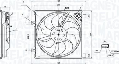 Magneti Marelli 069422896010 - Вентилятор, охлаждение двигателя abcparts.ee