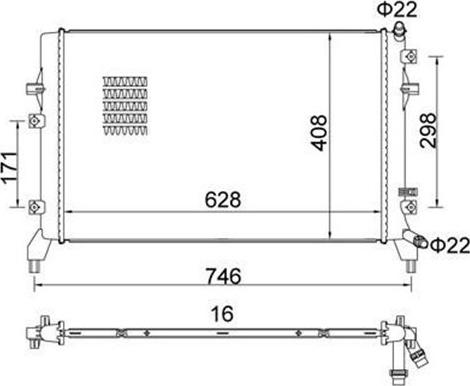 Magneti Marelli 359000301410 - Радиатор, охлаждение двигателя abcparts.ee