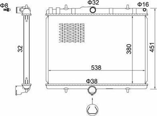 Magneti Marelli 359000320050 - Радиатор, охлаждение двигателя abcparts.ee