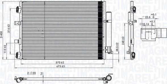 Magneti Marelli 350203106500 - Конденсатор кондиционера abcparts.ee