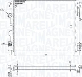 Magneti Marelli 350213195200 - Радиатор, охлаждение двигателя abcparts.ee
