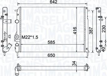 Magneti Marelli 350213159100 - Радиатор, охлаждение двигателя abcparts.ee